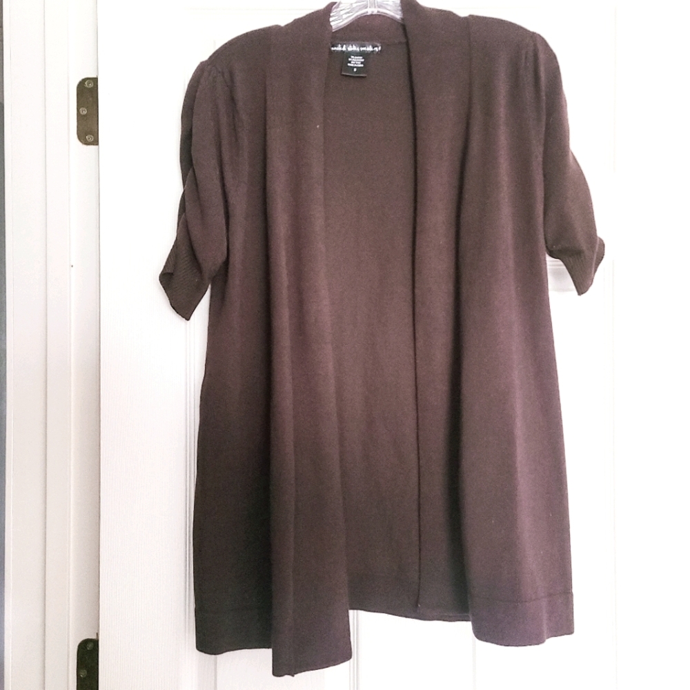 united states sweaters Brown Open-Front Cardigan